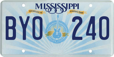 MS license plate BYO240