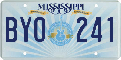 MS license plate BYO241