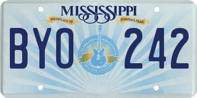 MS license plate BYO242
