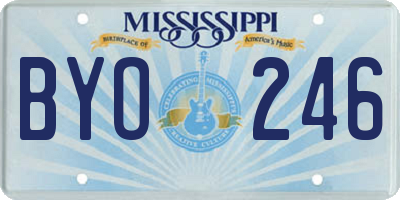 MS license plate BYO246