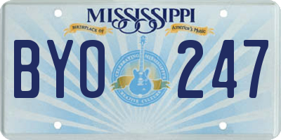 MS license plate BYO247