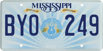 MS license plate BYO249