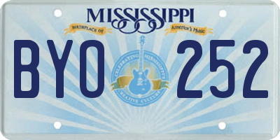MS license plate BYO252