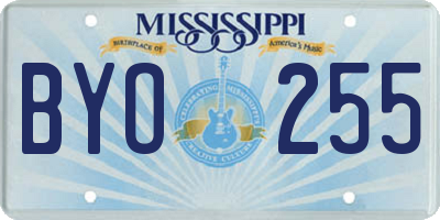 MS license plate BYO255