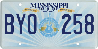 MS license plate BYO258