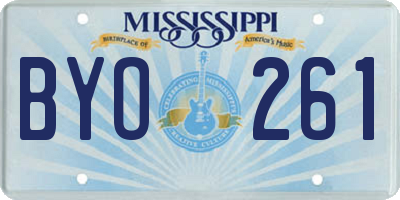 MS license plate BYO261