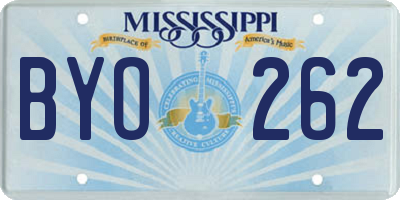 MS license plate BYO262
