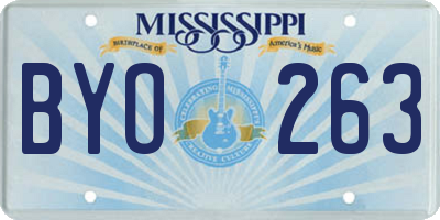 MS license plate BYO263