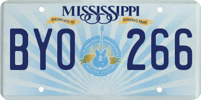 MS license plate BYO266
