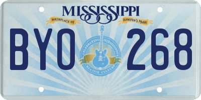 MS license plate BYO268