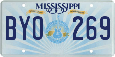 MS license plate BYO269