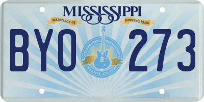 MS license plate BYO273