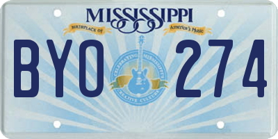 MS license plate BYO274