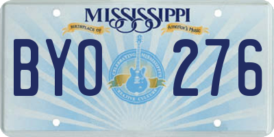 MS license plate BYO276