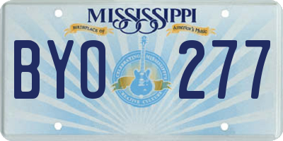 MS license plate BYO277