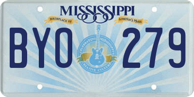 MS license plate BYO279