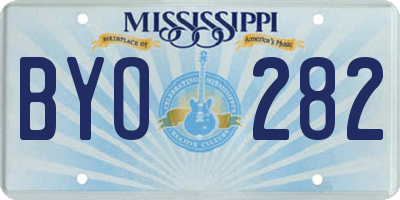 MS license plate BYO282