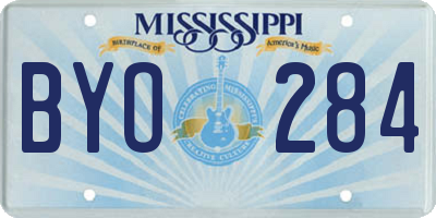 MS license plate BYO284