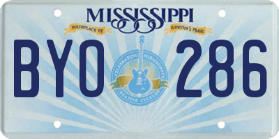 MS license plate BYO286