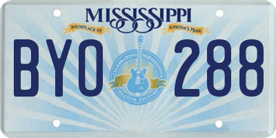 MS license plate BYO288
