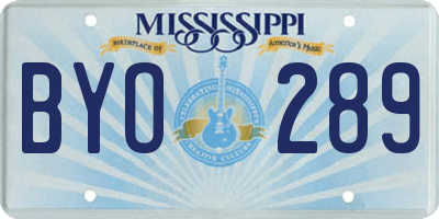 MS license plate BYO289