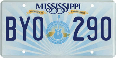 MS license plate BYO290
