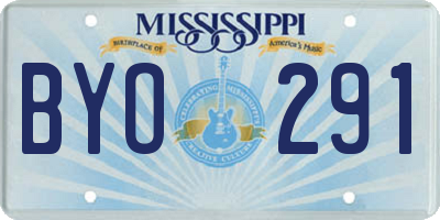 MS license plate BYO291