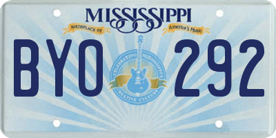 MS license plate BYO292
