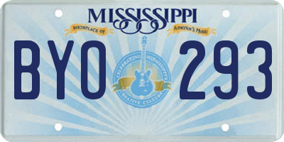 MS license plate BYO293