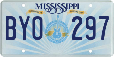 MS license plate BYO297
