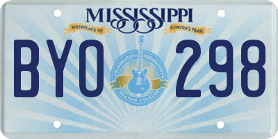 MS license plate BYO298