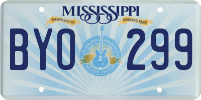 MS license plate BYO299