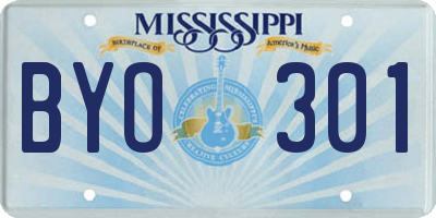 MS license plate BYO301