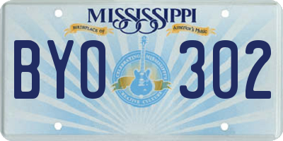 MS license plate BYO302