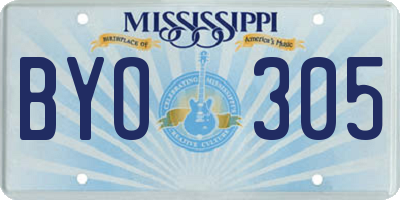 MS license plate BYO305