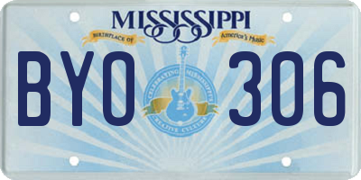 MS license plate BYO306