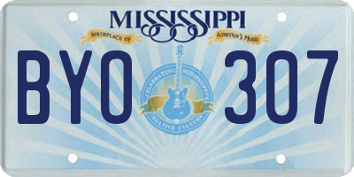 MS license plate BYO307