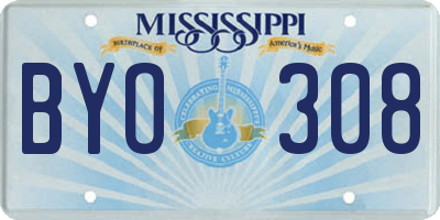 MS license plate BYO308