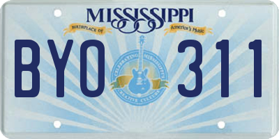 MS license plate BYO311