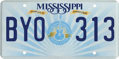 MS license plate BYO313