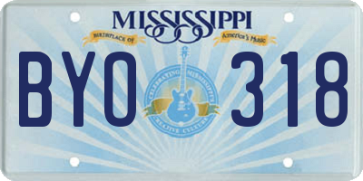 MS license plate BYO318