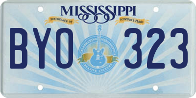 MS license plate BYO323