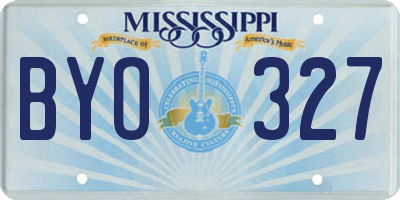 MS license plate BYO327