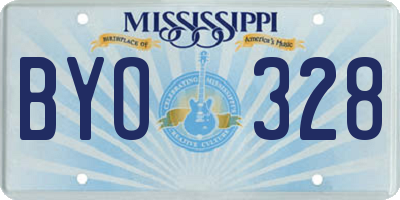 MS license plate BYO328