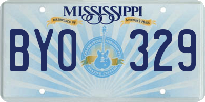 MS license plate BYO329