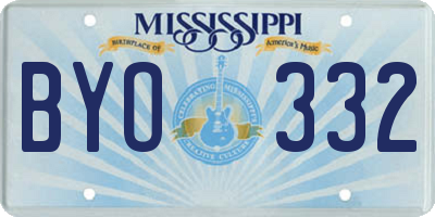 MS license plate BYO332