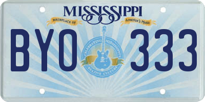 MS license plate BYO333
