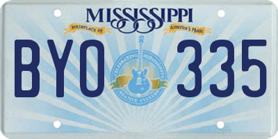 MS license plate BYO335