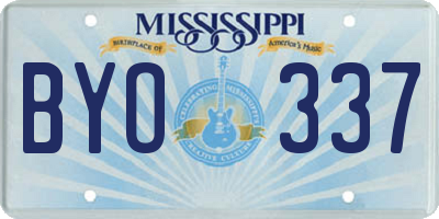 MS license plate BYO337