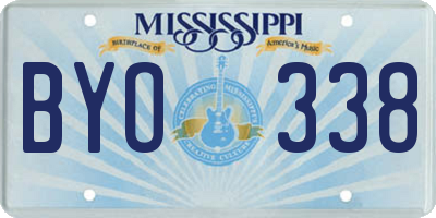 MS license plate BYO338